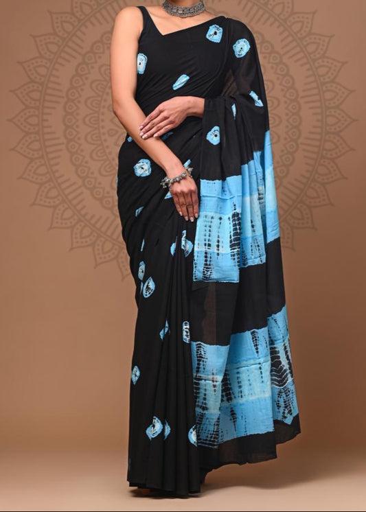 Plum Wine Mul Cotton Saree