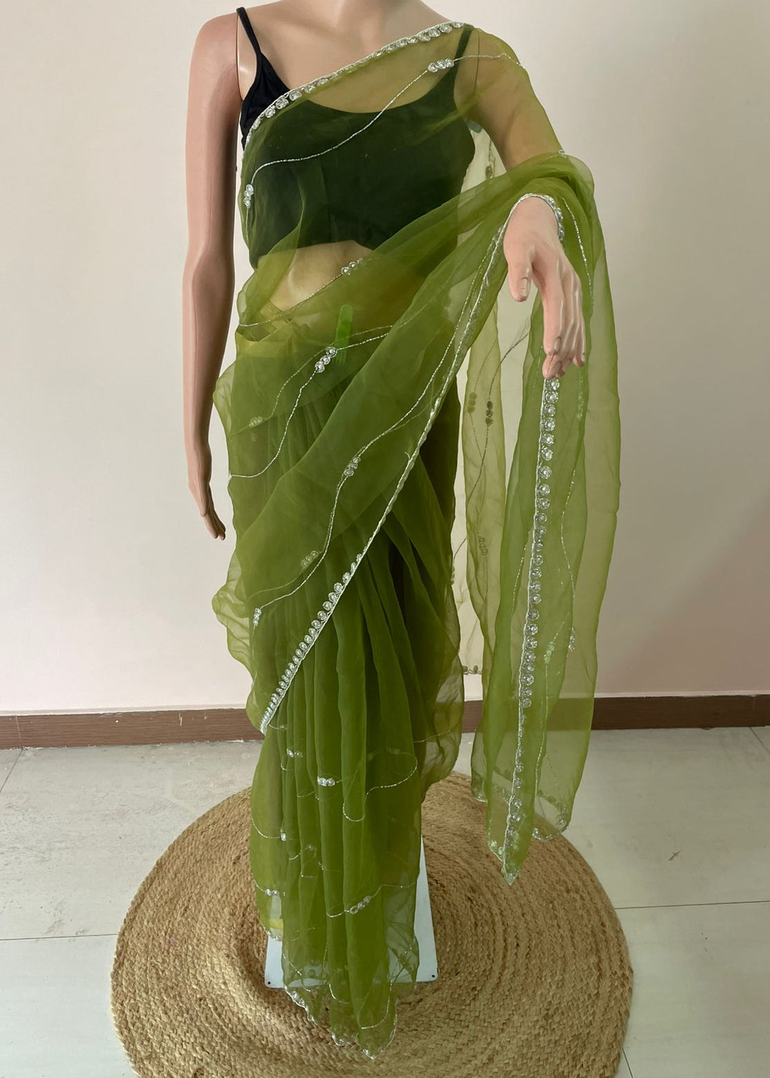 Pearl Glass Tissue Saree