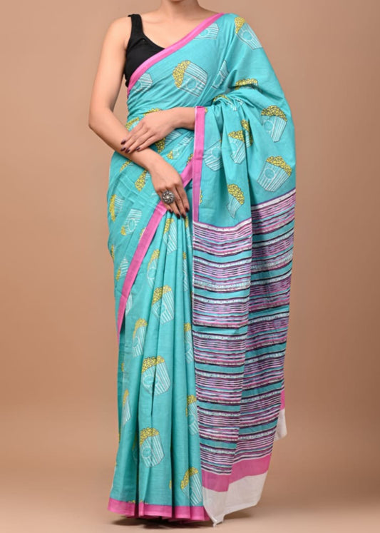 Orchid Bloom Mul Cotton Saree