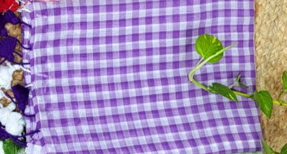 Rosy check Mul Cotton Saree