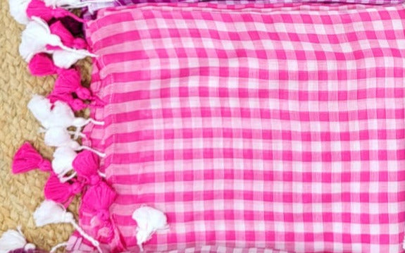 Rosy check Mul Cotton Saree
