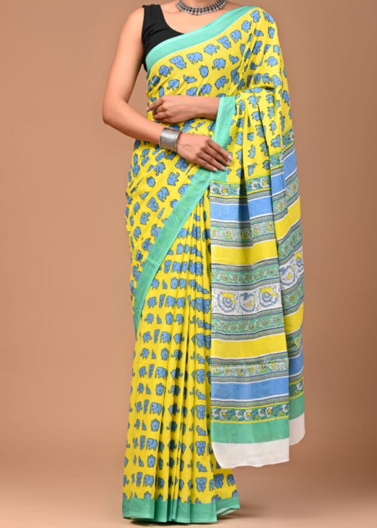 Sage Serenity Mul Cotton Saree