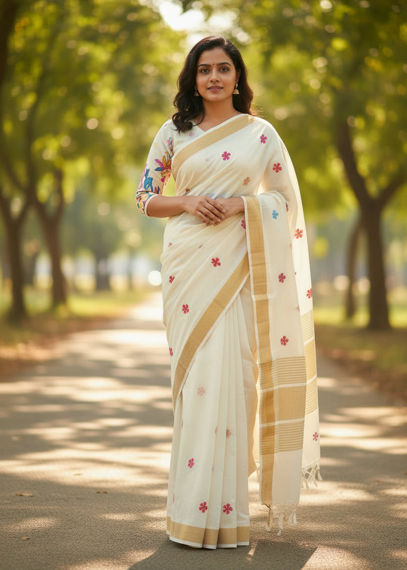 Pure Cotton Nayantara Saree with Blouse